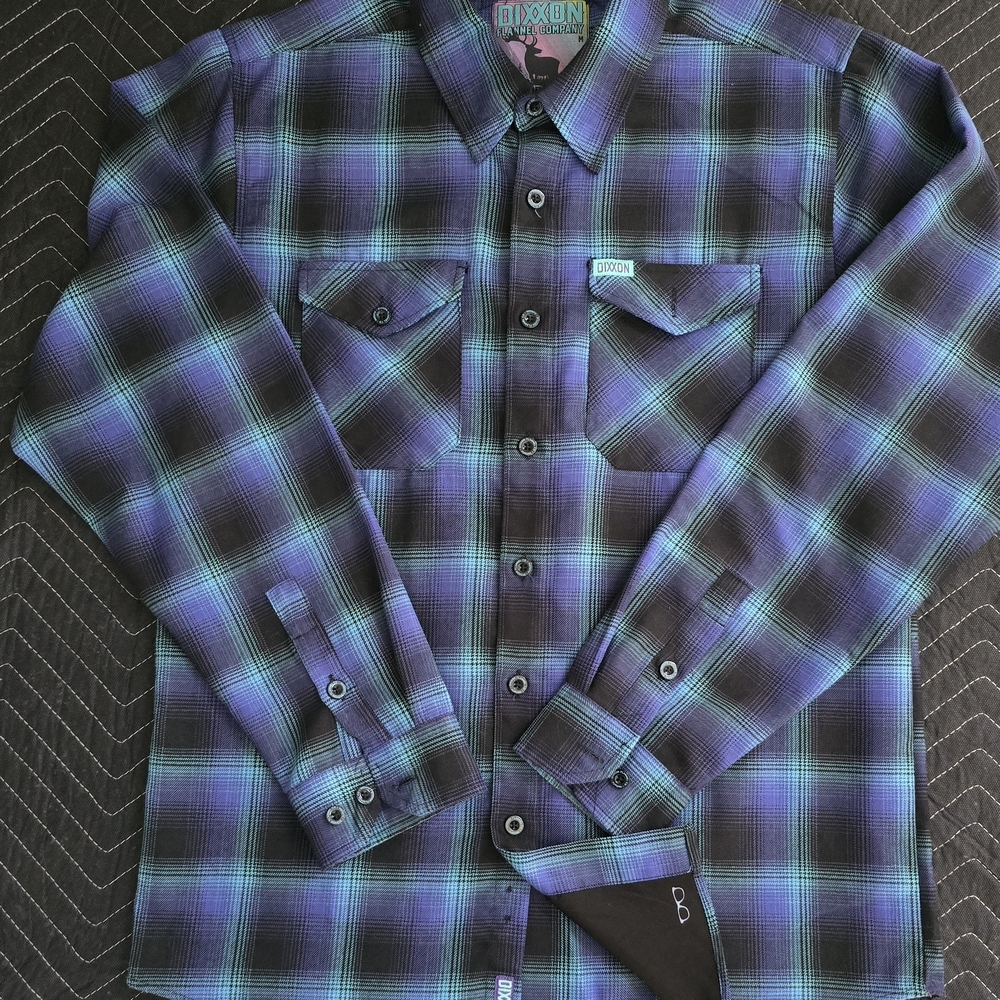 DIXXON Aurora Purple and Blue Plaid Casual Button Down Shirt